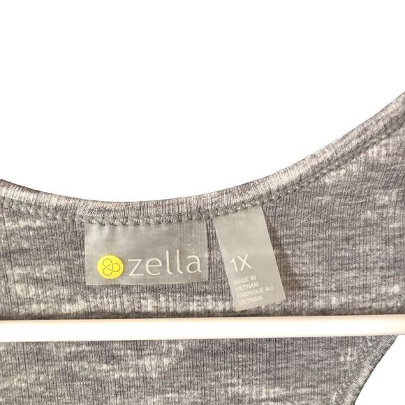 Zella Womens All Day Tank 1X Heather Gray Exercise Fitness Racerback Airy Gym - Picture 3 of 7